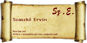 Szaszkó Ervin névjegykártya